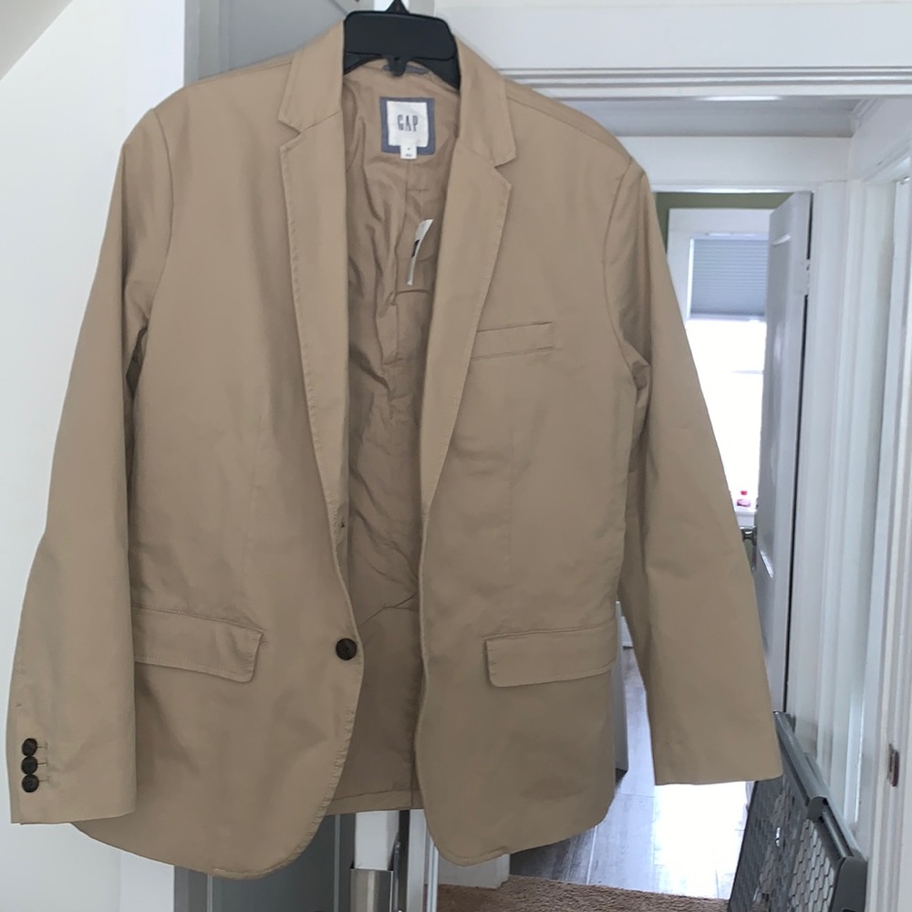 Gap Men’s Classic Stretch Blazer Iconic Khaki Size M